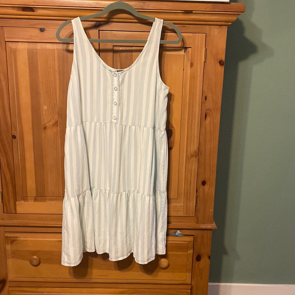 Denim striped flowy dress